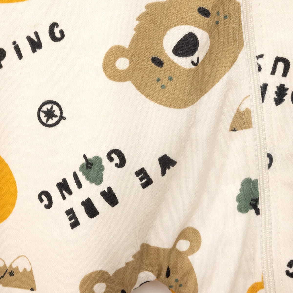 HelloBaby Erkek Bebek Uyku Tulumu Bisiklet Yaka Ribanalı Paça Bej
